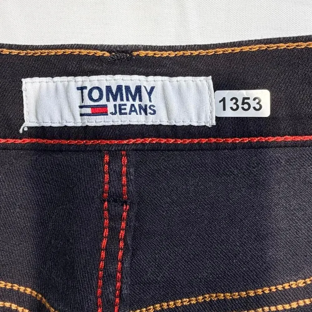 Tommy Jeans Men's Straight Leg Jeans 36x34 Black Denim Stretch - 99% Cotton